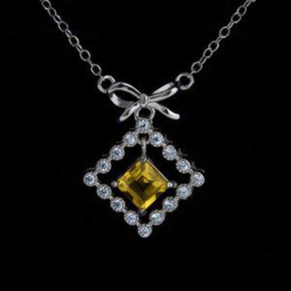 Beautiful Citrine Sterling Silver Necklace - Picture 3 of 3